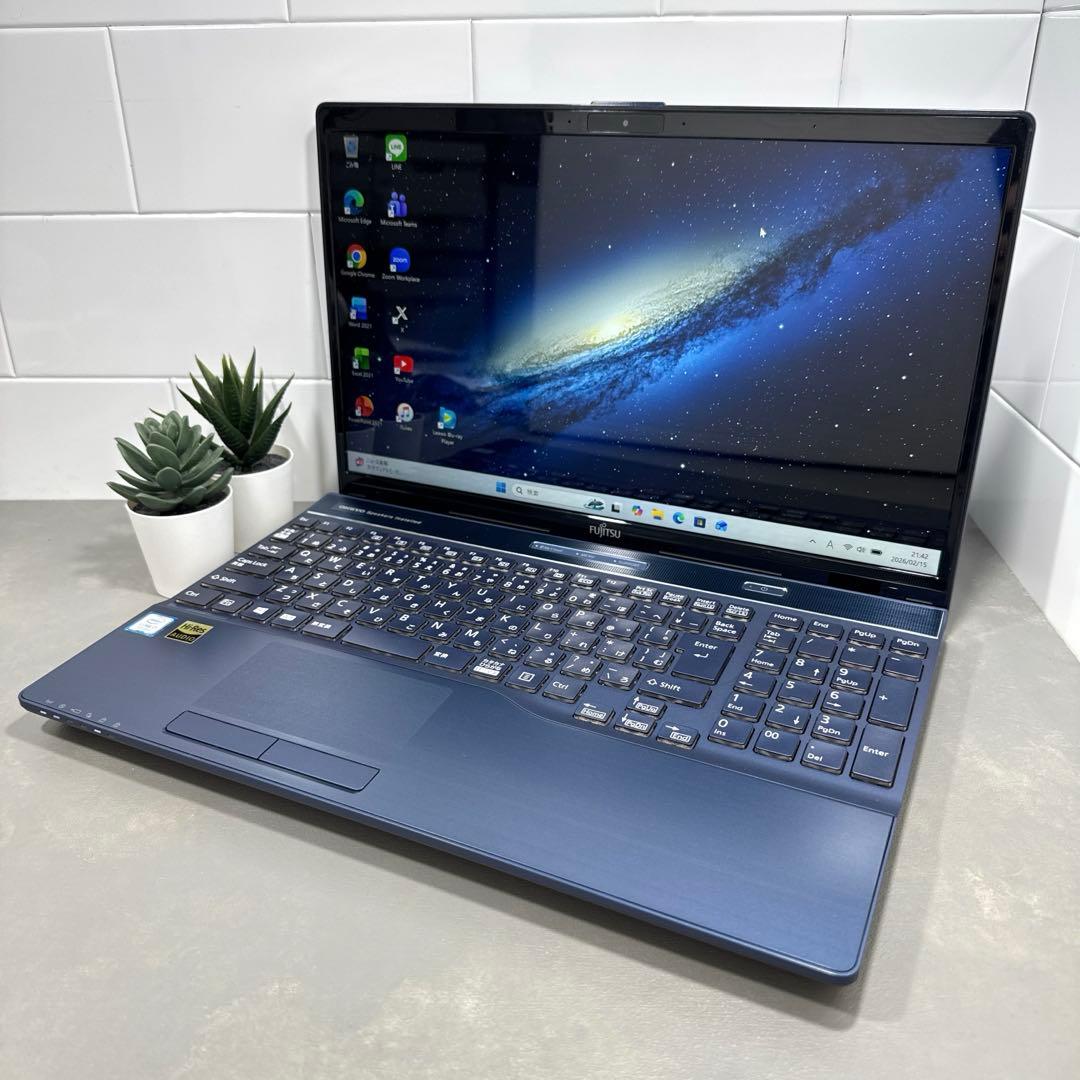 【極上】富士通メタリックブル☘8世代i7☘️メモリ16☘️SSD256+1TB
