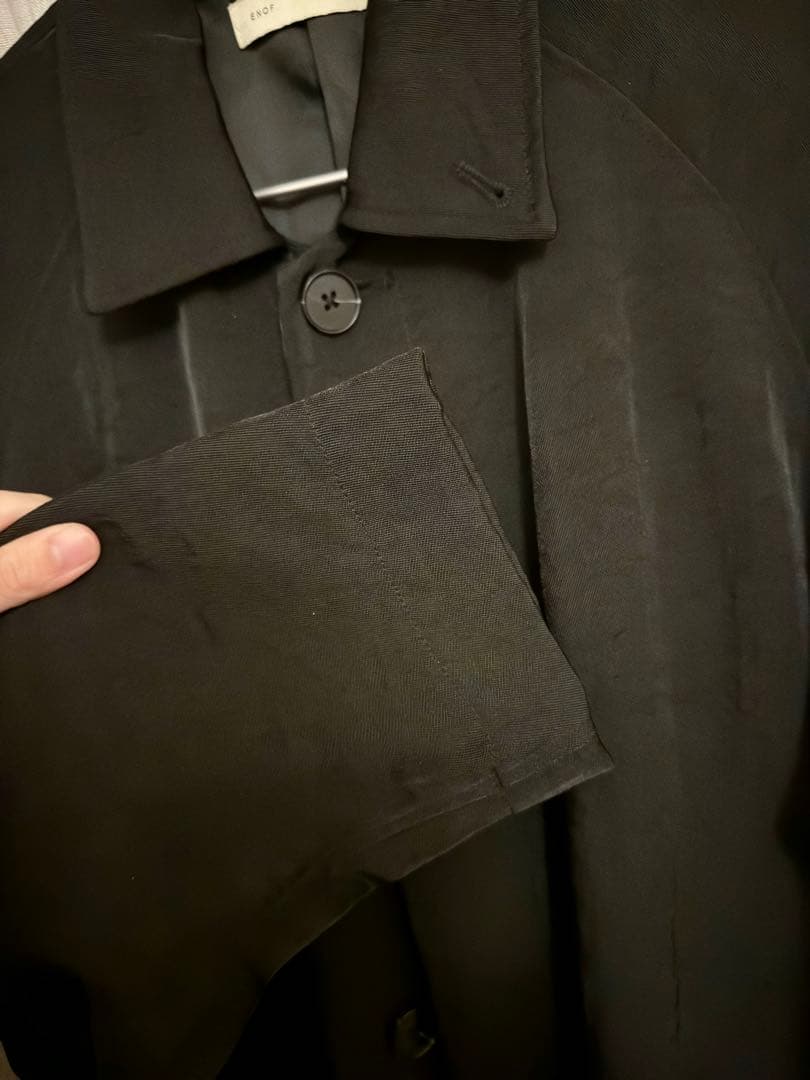 enof twill long coat Mサイズ　ブラック
