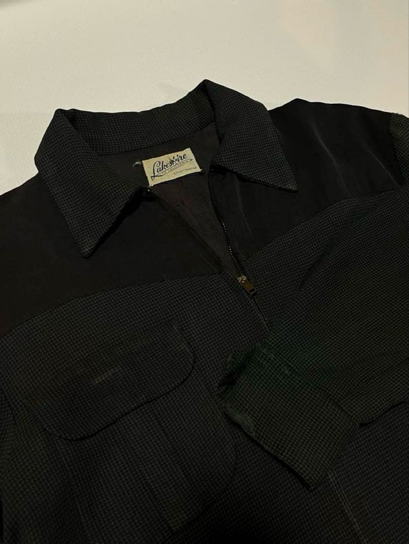 【レア】50s ギャバレーヨン ジャケット切り返し ヴィンテージ ギャバジャン