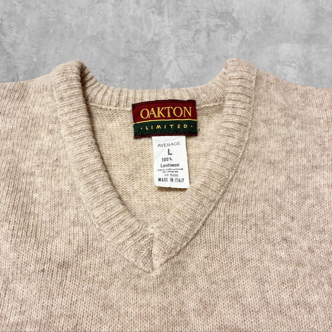 イタリア製OAKTONラムウールVネックニットベスト&フェアアイル柄ニット