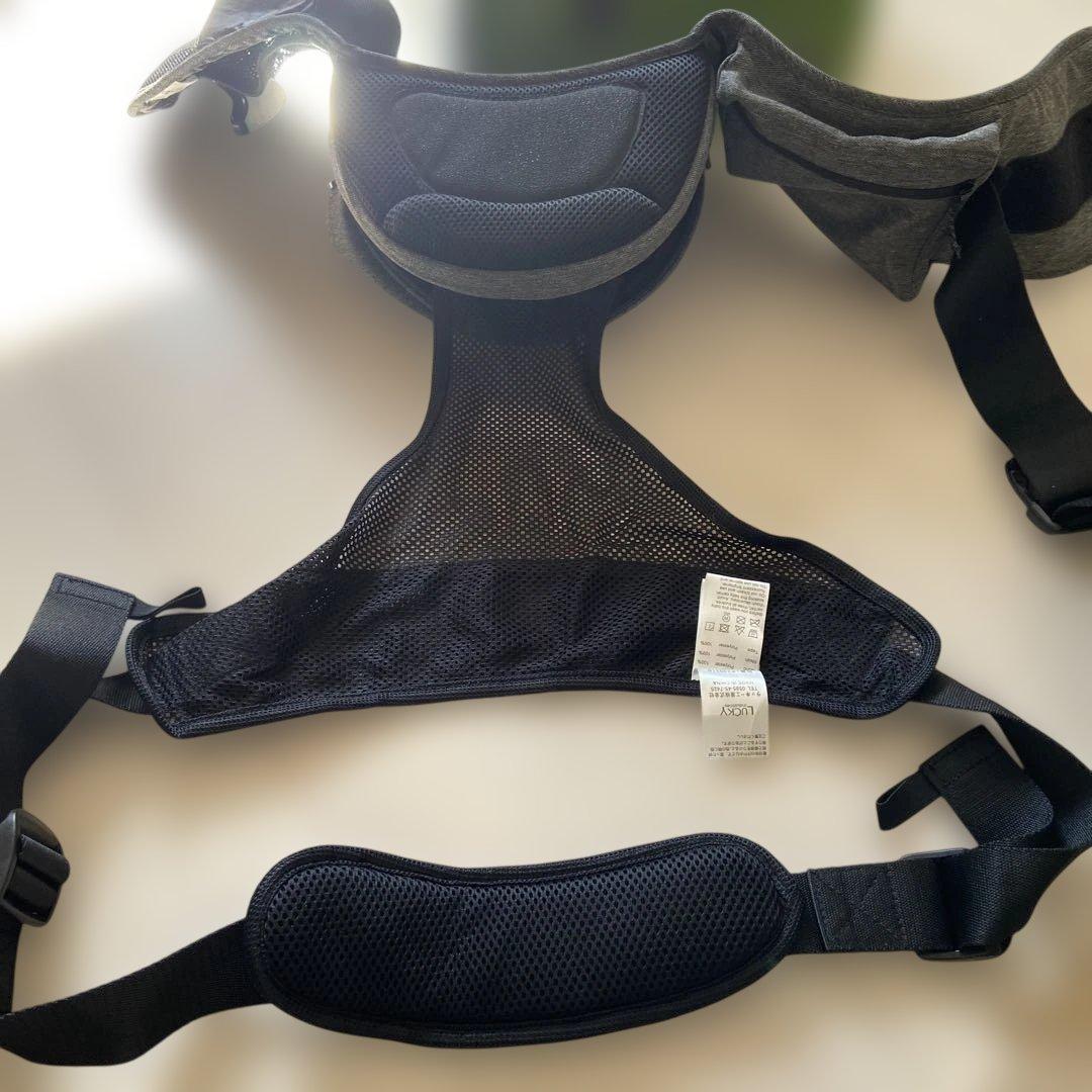 【美品】POLBAN のせる抱っこひも　肩ショルダー付き　メランジグレー