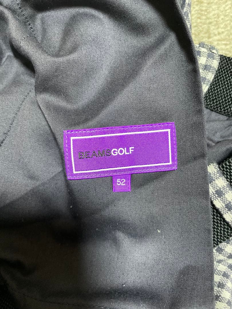 BEAMS GOLF パンツ サイズＬＬネイビー チェック柄