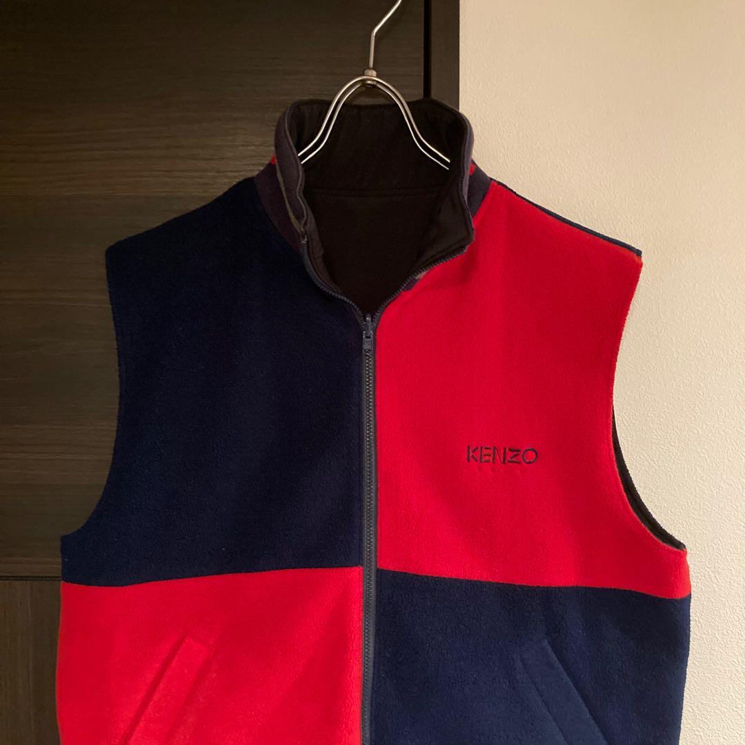 90s KENZO リバーシブルベストフリース ヴィンテージ