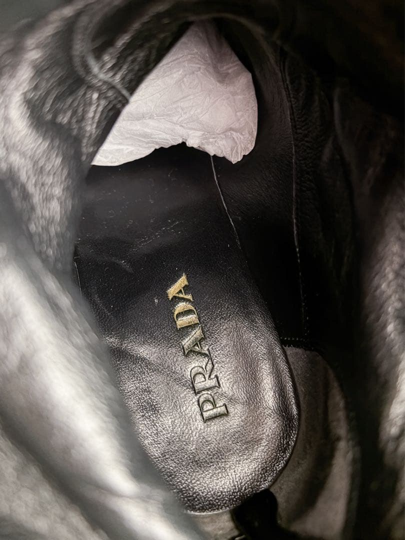 PRADA レザー ロングブーツ ブラック　25.5cm