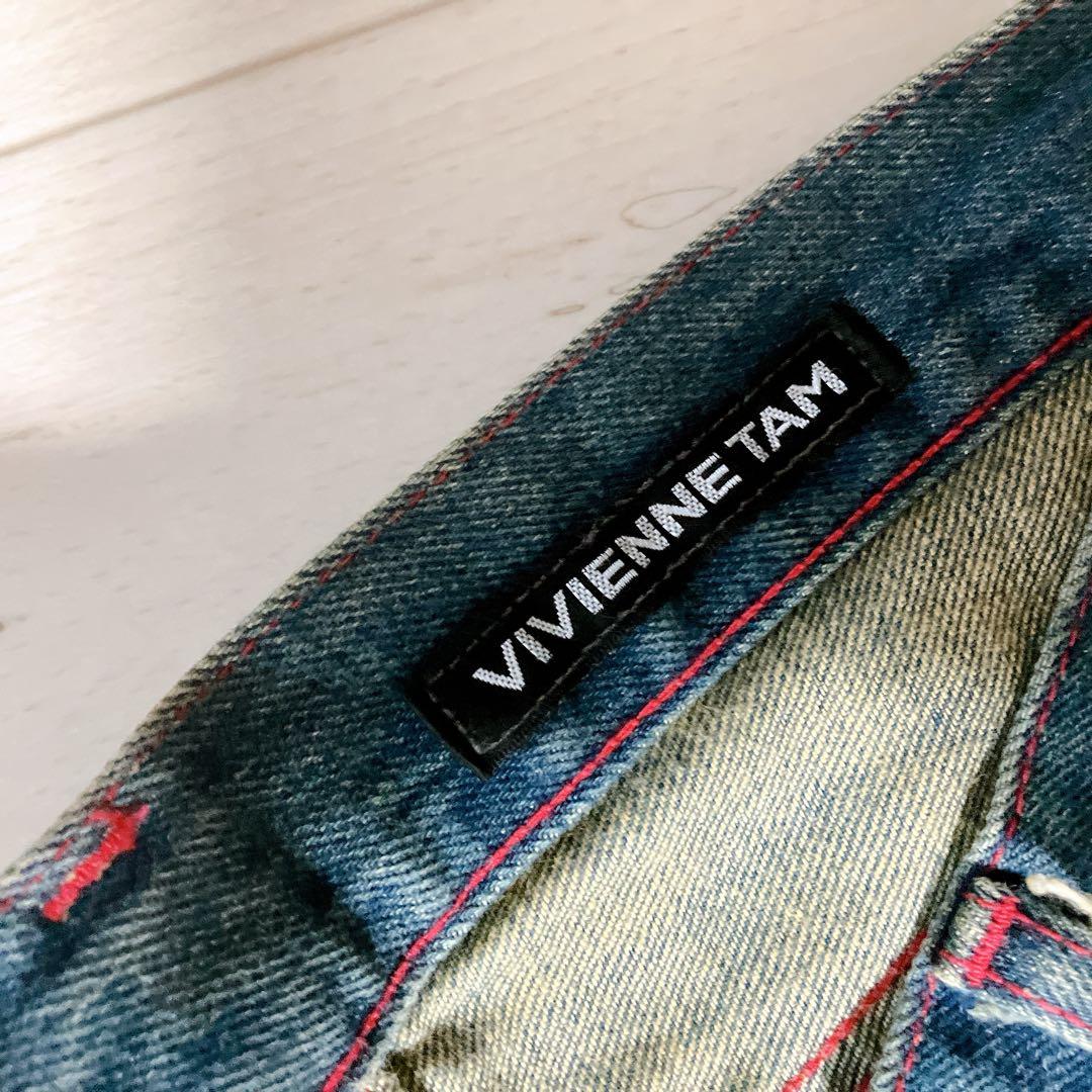 VIVIENNE TAM ブーツカットデニム　ドラゴン