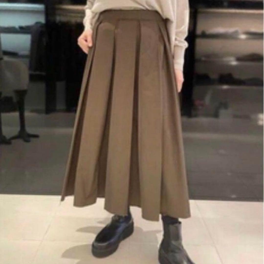 希少✨人気　エンフォルド　メモリーツイルプリーツスカート　カーキ　近年
