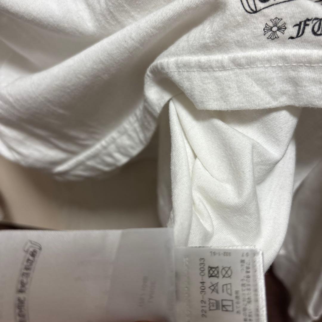 クロムハーツ バック スクロールラベルロゴ 長袖 Tシャツ ホワイト サイズL