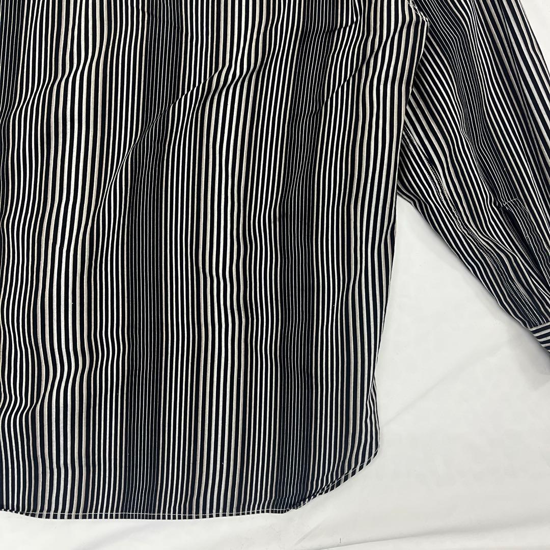 【美品】小倉縞縞 立体ストライプ フーデッドシャツ #131 小倉織 40s仕様
