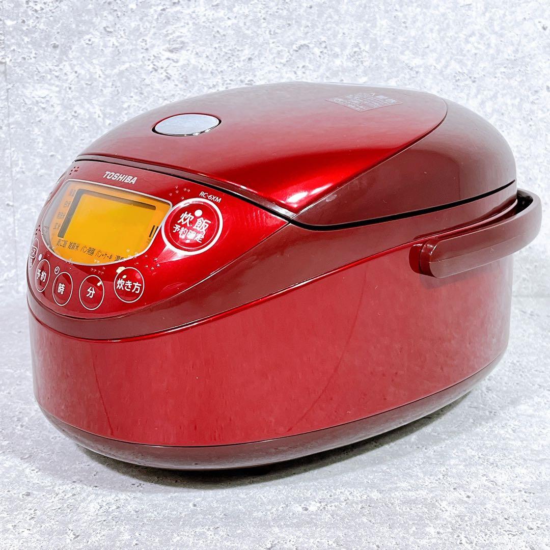 美品 TOSHIBA RC-6XM IH炊飯器 3.5合炊き レッド