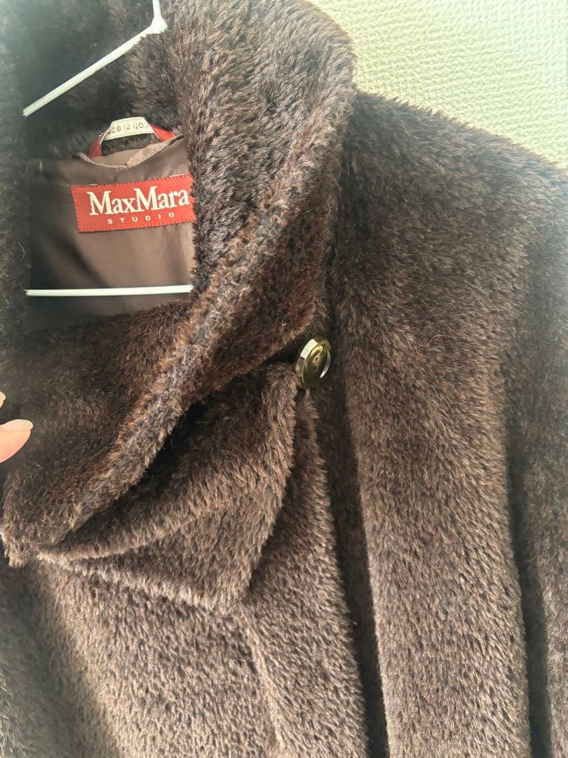 Max Mara STUDIO マックスマーラ アルパカシャギーコート 40