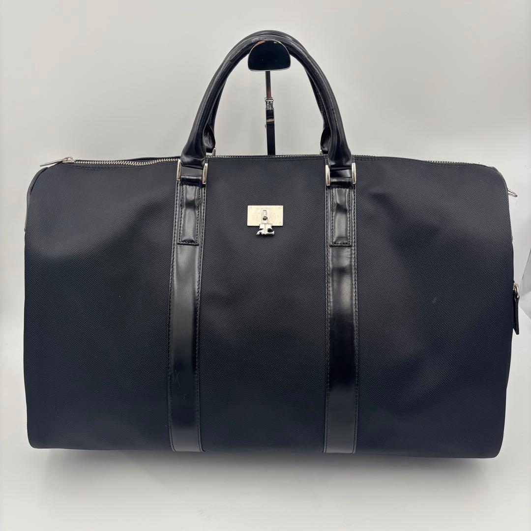 Courrèges クレージュ ボストンバッグ ロゴ ブラック ナイロン 旅行