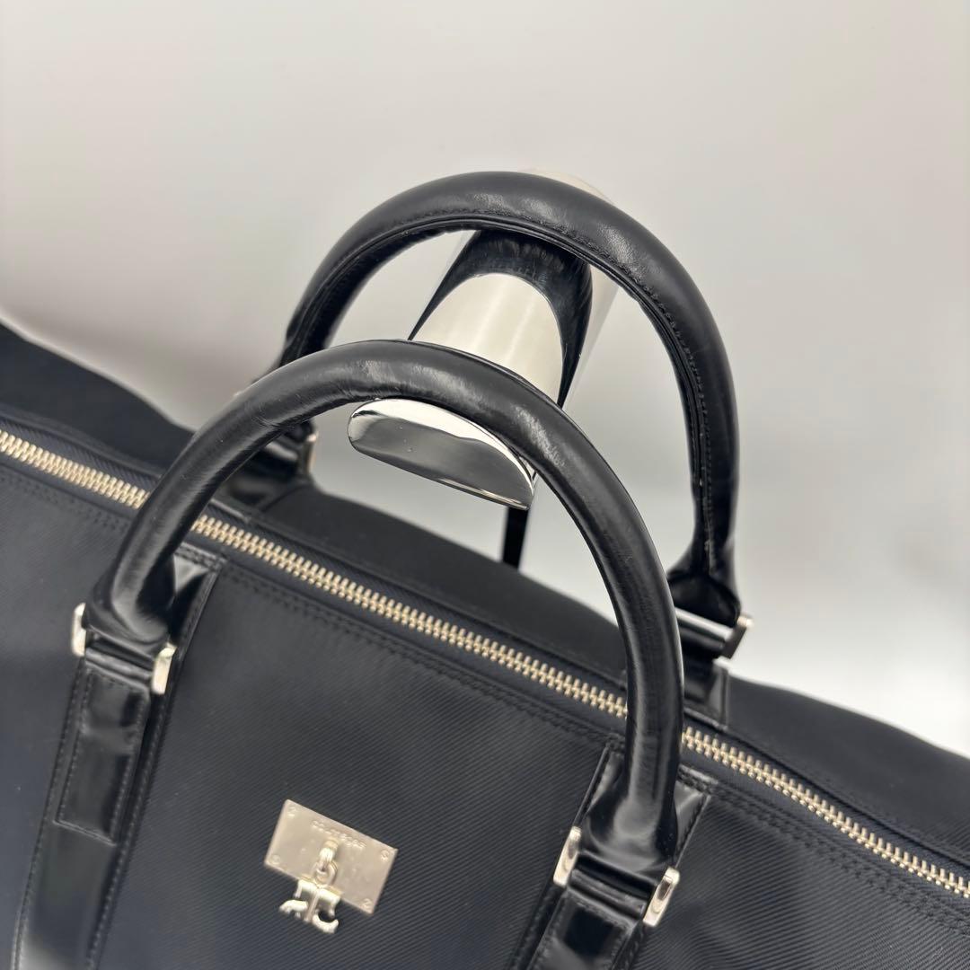 Courrèges クレージュ ボストンバッグ ロゴ ブラック ナイロン 旅行