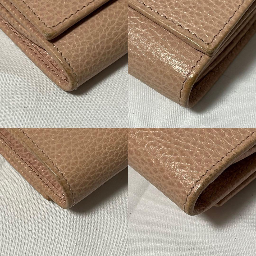 ✨未使用級✨　GUCCI 財布　ggマーモント　レザー　薄ピンク　ピンクベージュ