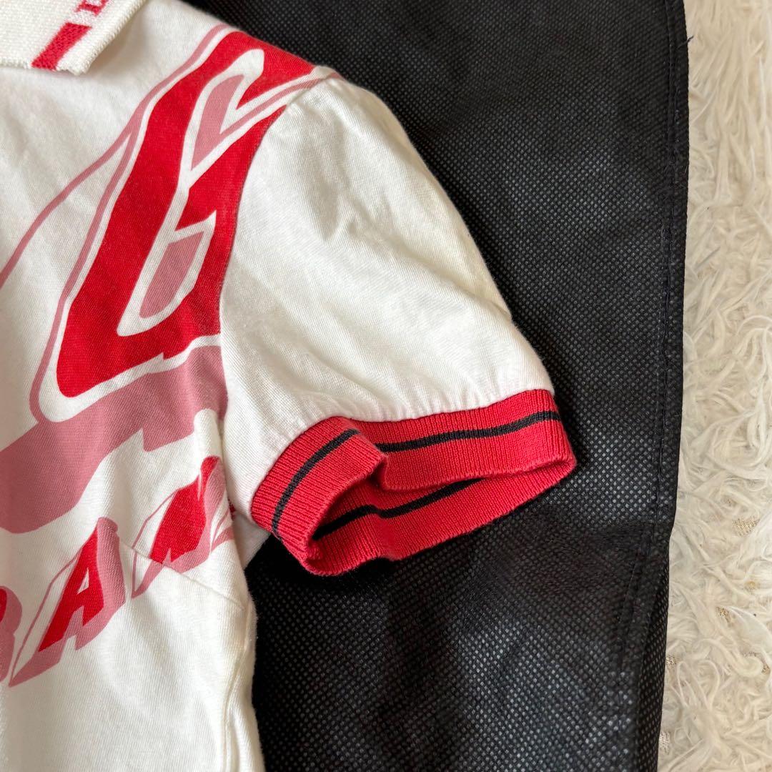 D&G ドルチェ&ガッパーナ ロゴ ポロシャツ ヴィンテージ 白 赤 半袖