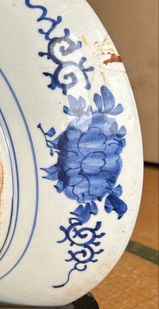 古伊万里 印判皿 直径47cm大皿 盛り皿 飾り皿 古美術 骨董品 アンティーク