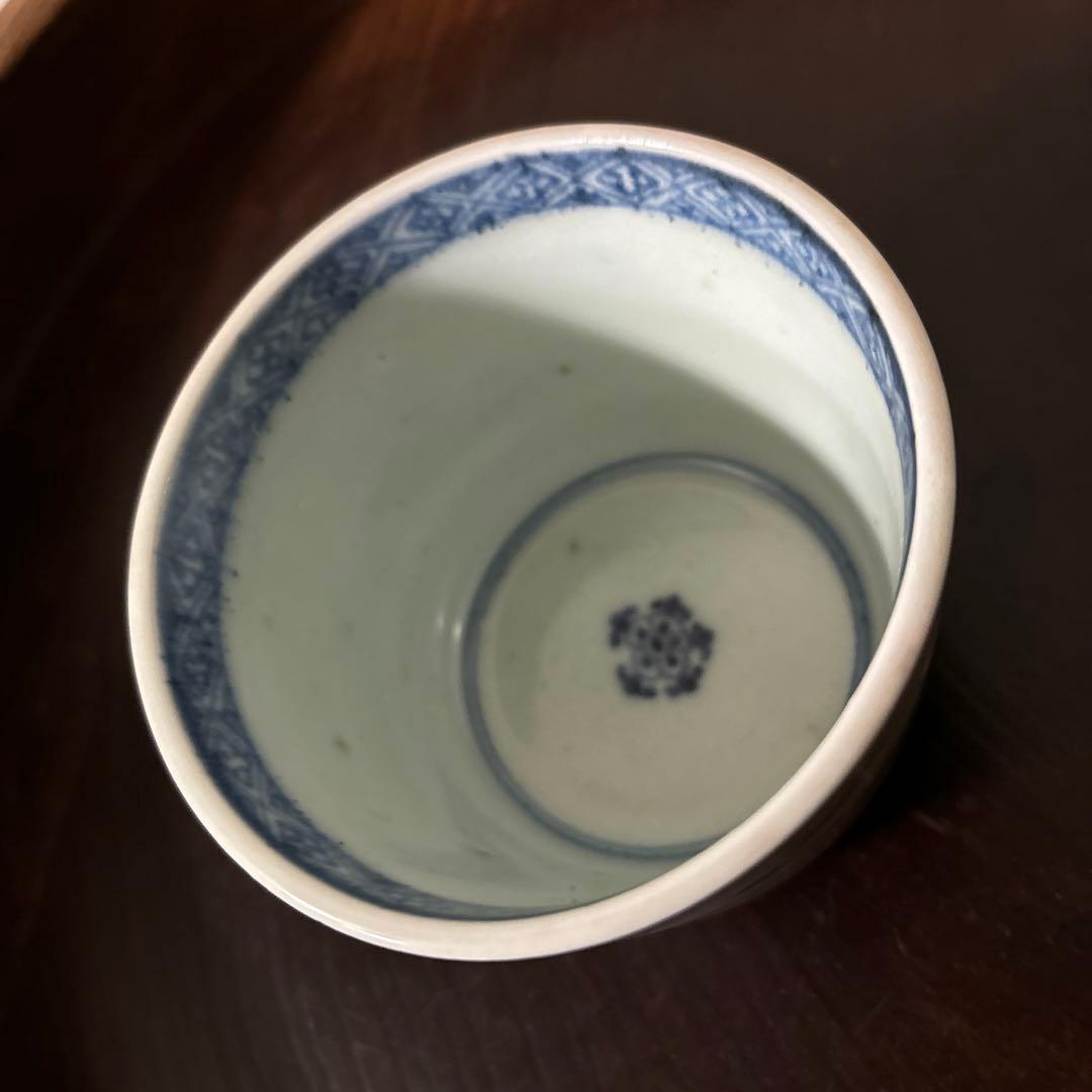古伊万里色絵蕎麦猪口　1点　江戸時代　アンティーク　白磁　酒器　盃　湯呑検:李朝