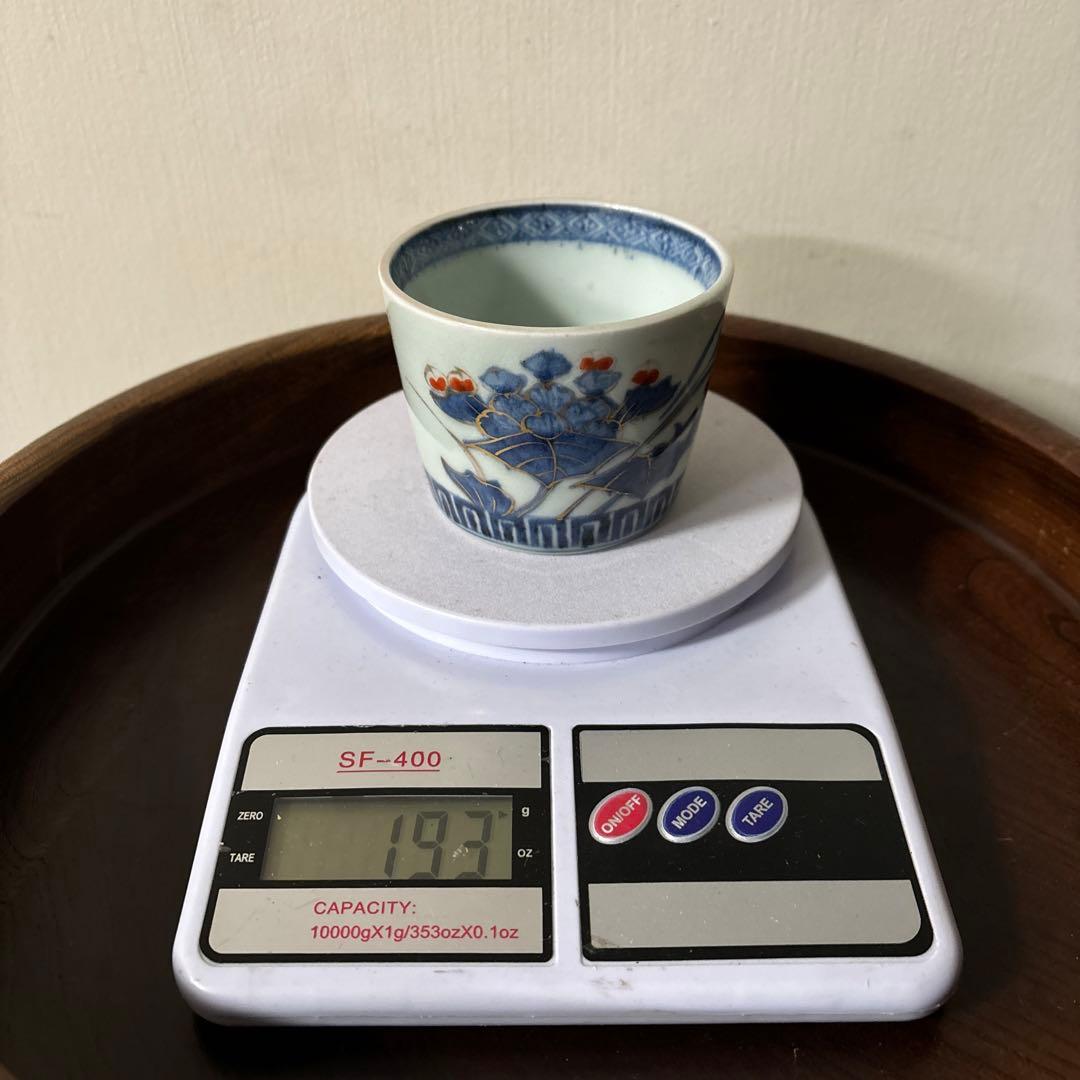 古伊万里色絵蕎麦猪口　1点　江戸時代　アンティーク　白磁　酒器　盃　湯呑検:李朝