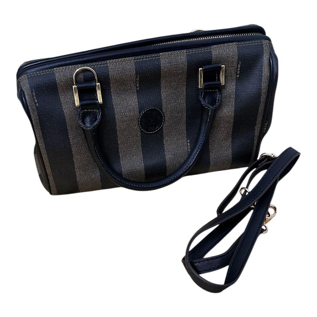 シ*ー様 FENDI ペカン柄 ミニボストンバッグ PVC×レザー 90s アー