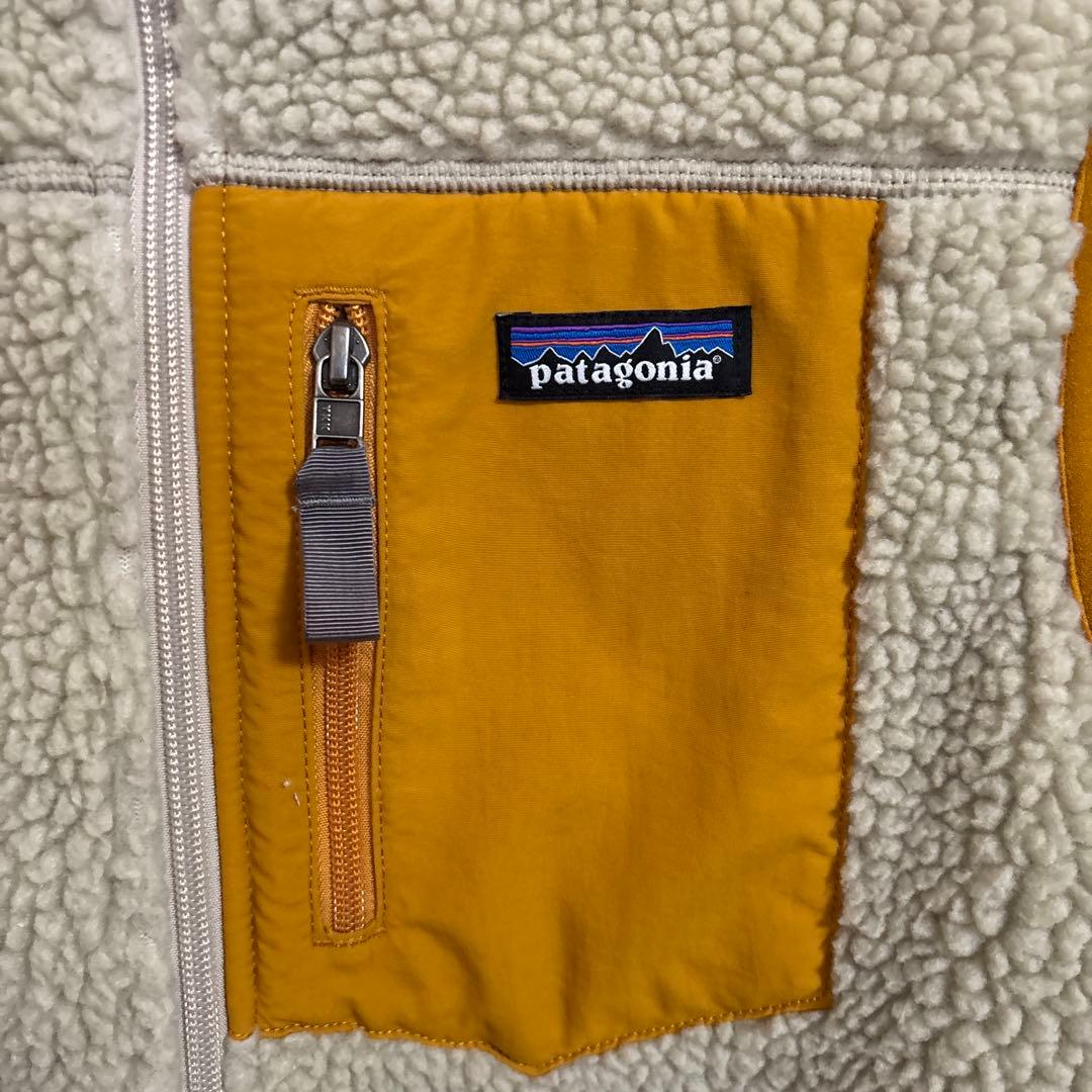 patagonia フリースベスト Sサイズ アイボリー/イエロー
