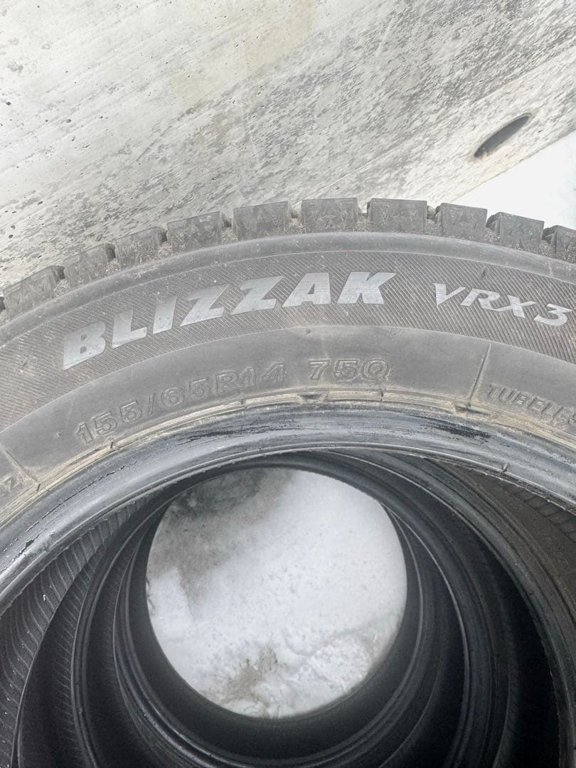【バリ溝】BS スタッドレス VRX3 155/65R14 4本セット