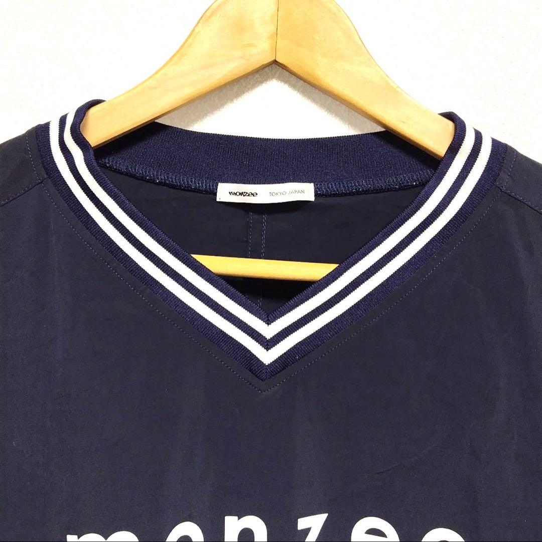 S 美品　モンジー monzee ゴルフウェア　メンズ　プルオーバーネイビー