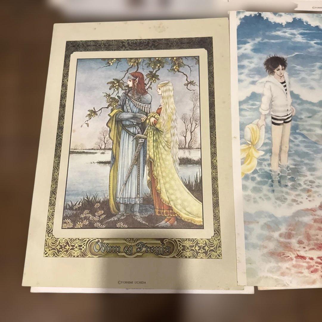 内田善美 自選複製原画集 抜け無し12枚帯付き＋青池保子複製原画1枚付き