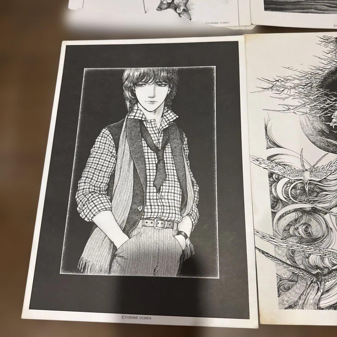 内田善美 自選複製原画集 抜け無し12枚帯付き＋青池保子複製原画1枚付き