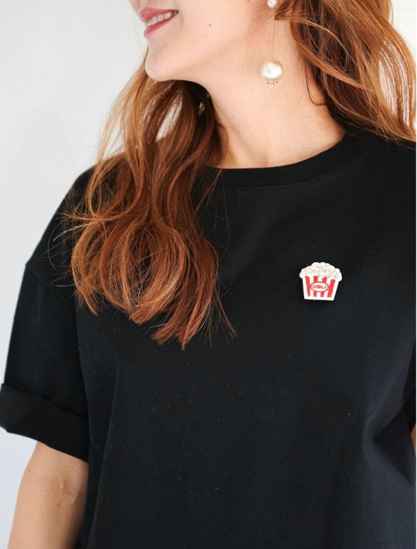 OBLI ポップコーンTシャツ　ブラック