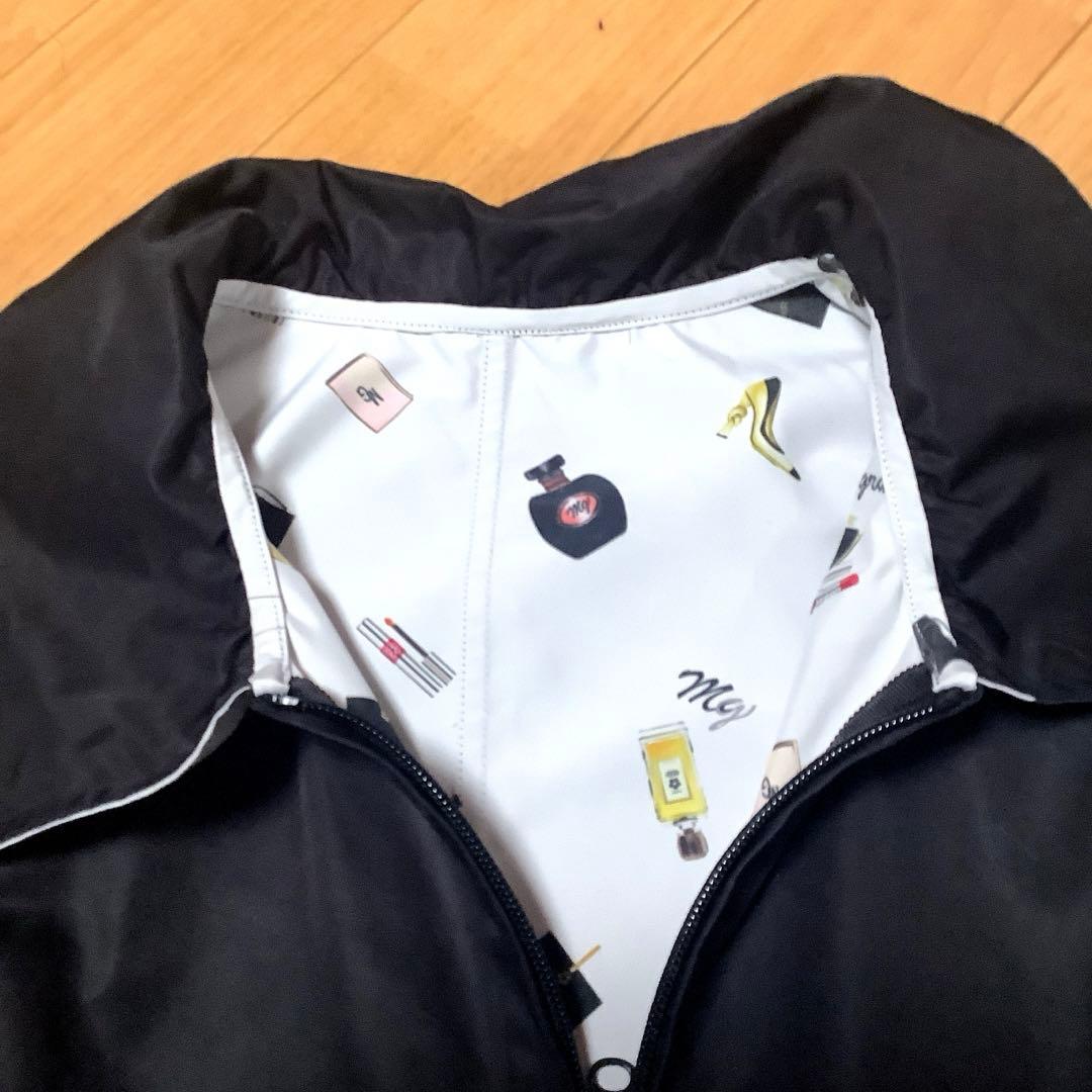 m's gracy リバーシブル可愛いブラック春ロングコート新品40。