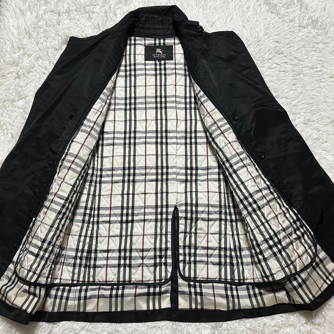 【極美品】バーバリー ブラックレーベル トレンチコート ナイロン 黒 ライナー