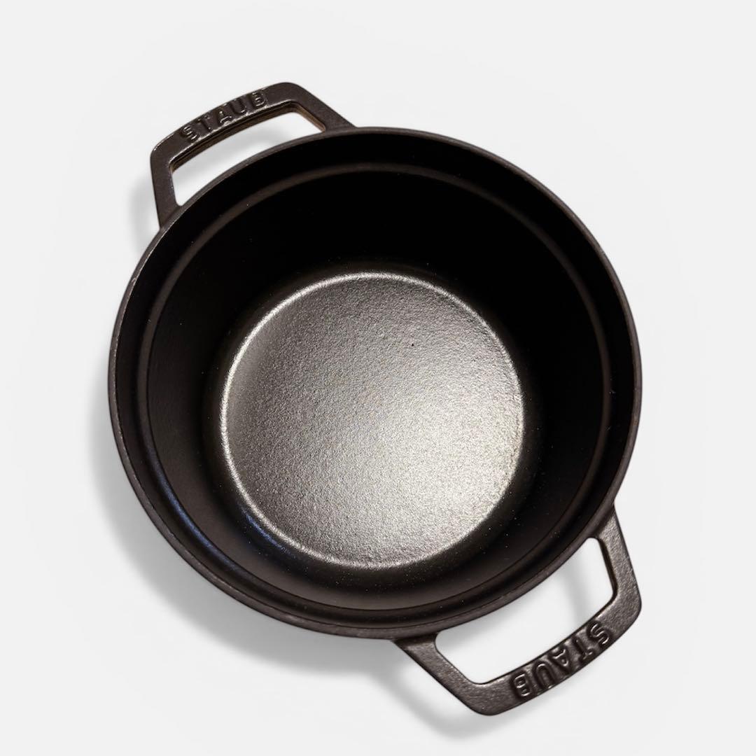 【未使用に近い】staub ピコ・ココット ラウンド ブラック20cm2.2L