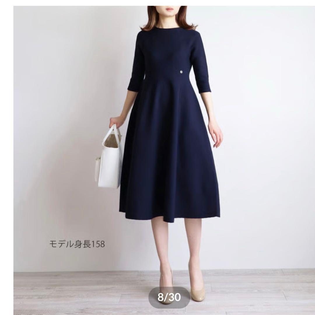 美品　ジョリーミニョン ホールガーメント　ワンピース　ネイビー　38 M