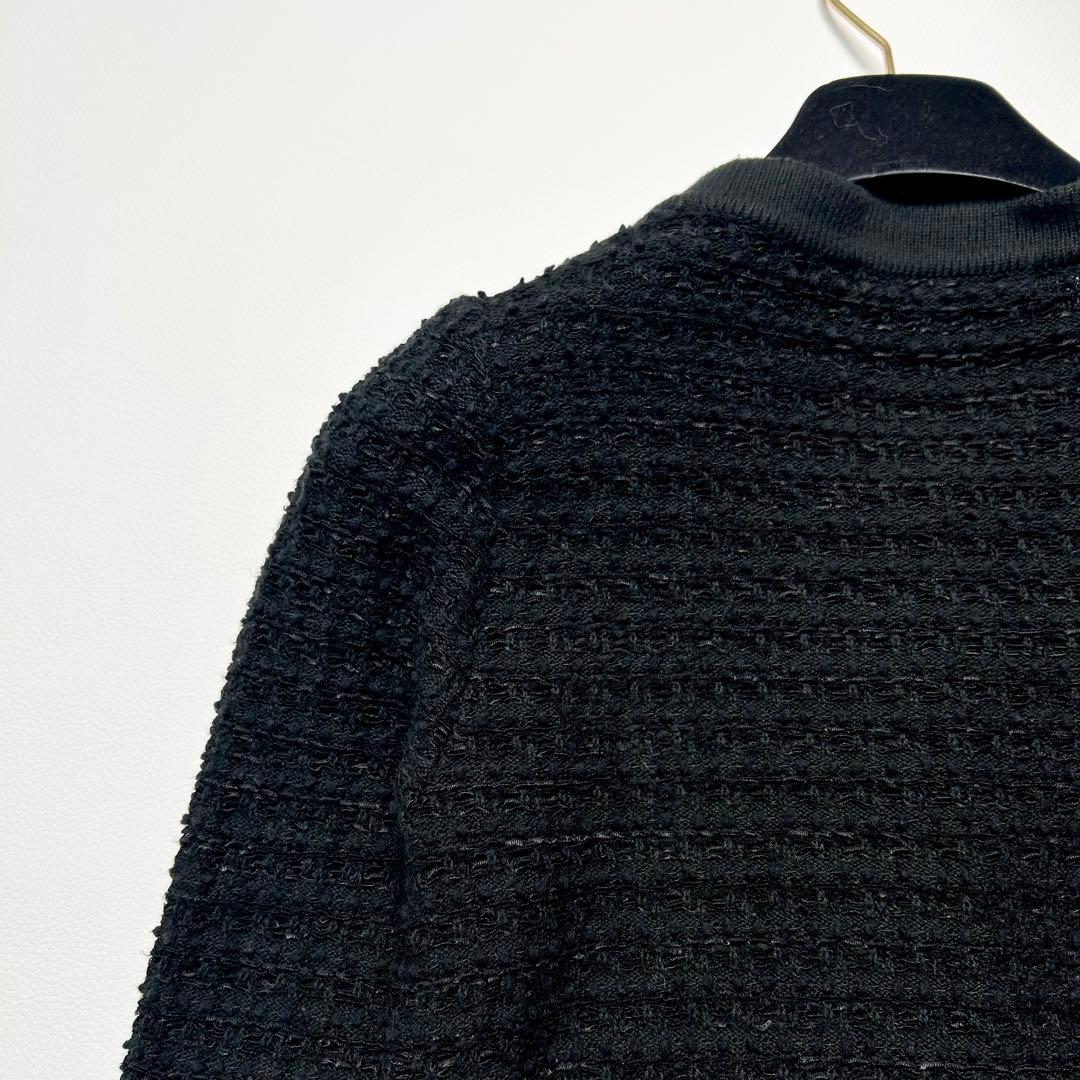 23AW✨Rene ルネ ツイード ニット カーディガン パール ブラック 近年