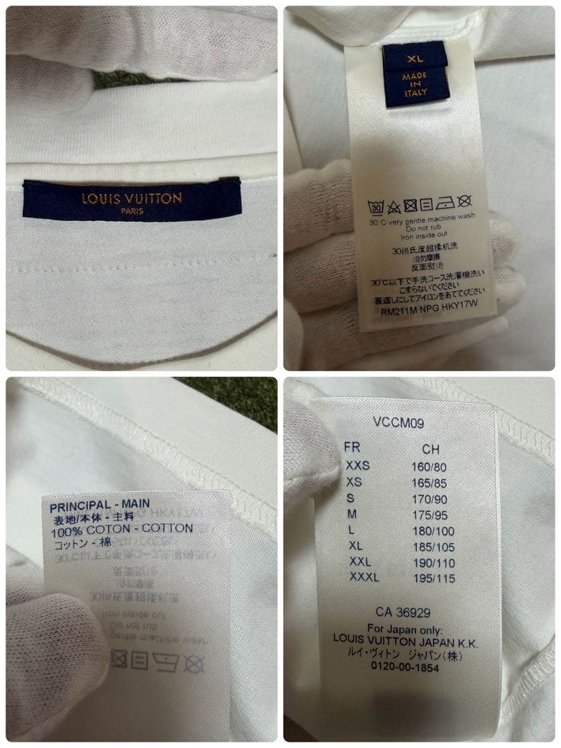 LOUIS VUITTONモノグラム グラフィティ プリント Tシャツ 白 XL