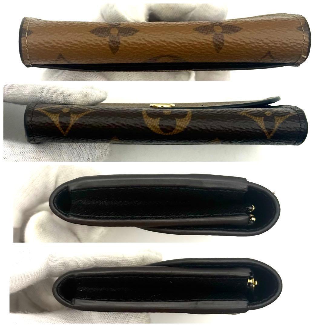 【極上美品】ルイヴィトン モノグラム リバース ロザリ ポルトモネ 二つ折り財布