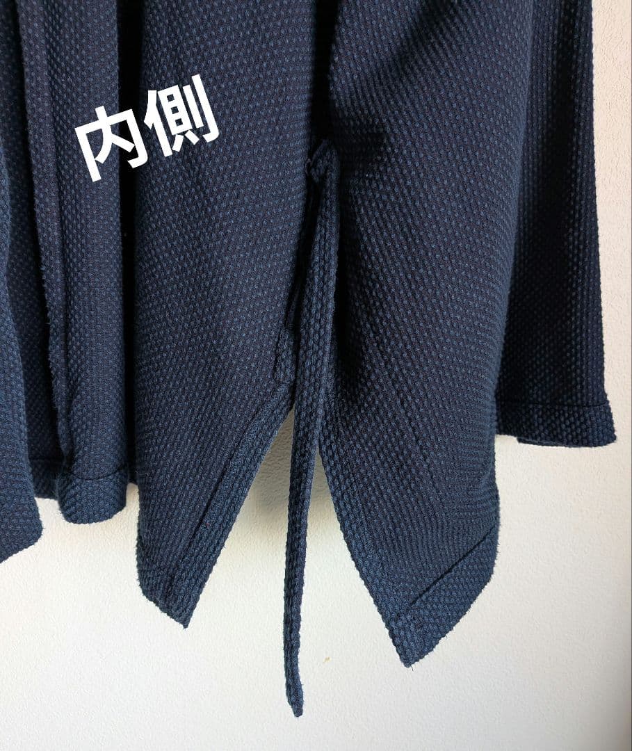 刺し子織り　道着生地　藍染め　作務衣　野良着　半纏　着物　和服　キモノジャケット
