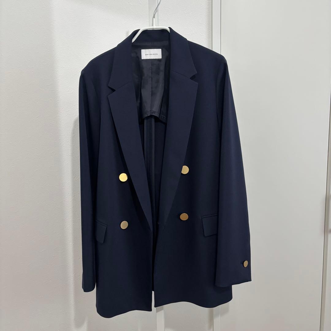グリーンレーベルリラクシング　金ボタン　ジャケット　ネイビー