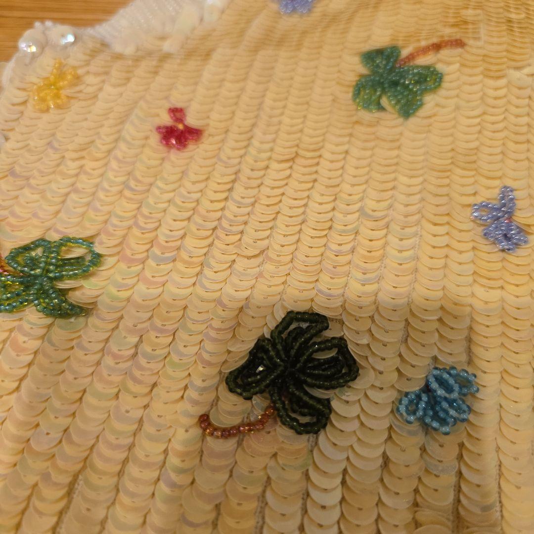 ケイタマルヤマの総スパンコール、ビーズ刺繍付きキャミソール
