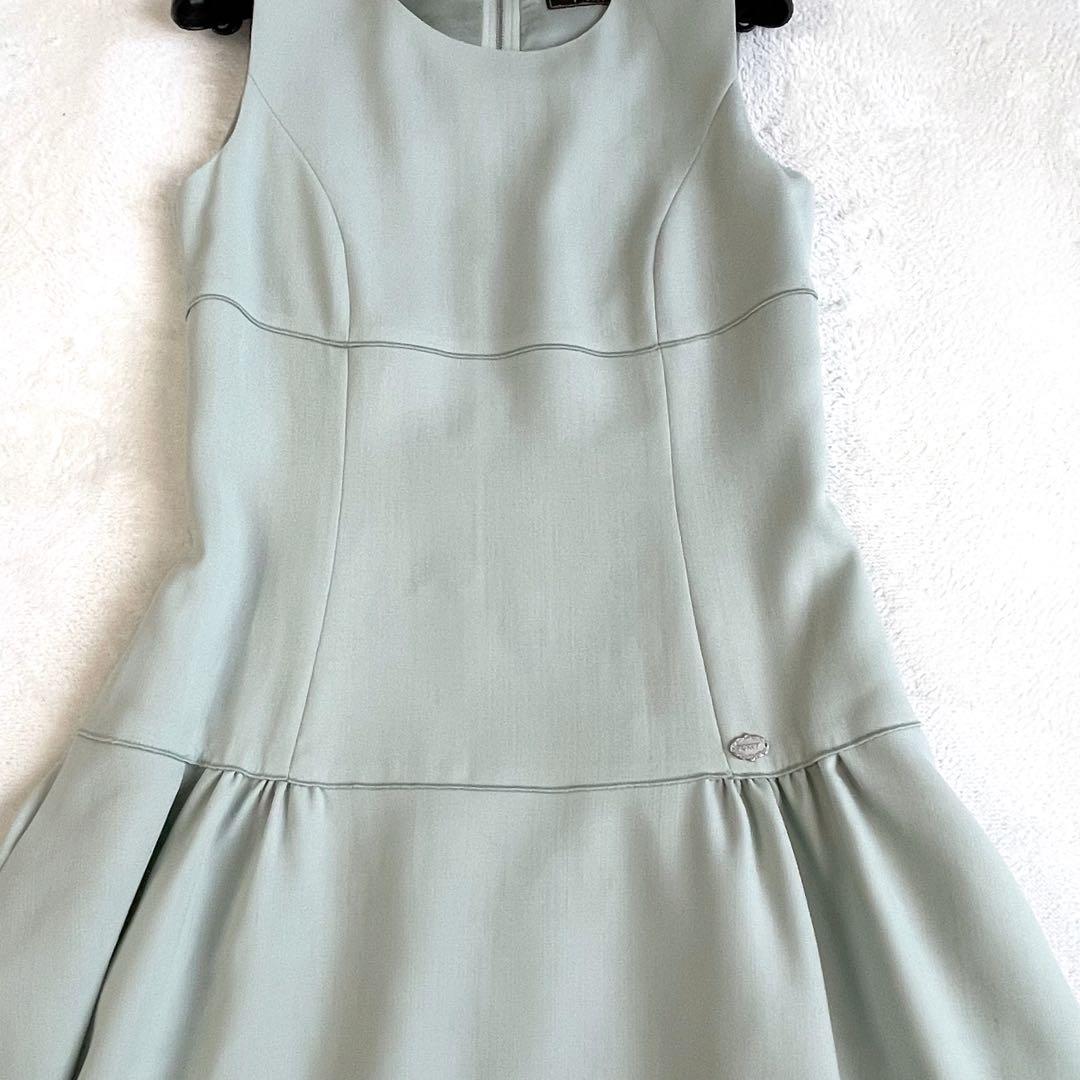 【美品】フォクシー ドレスワンピース Aライン ウール 毛 サイズ38 ミント