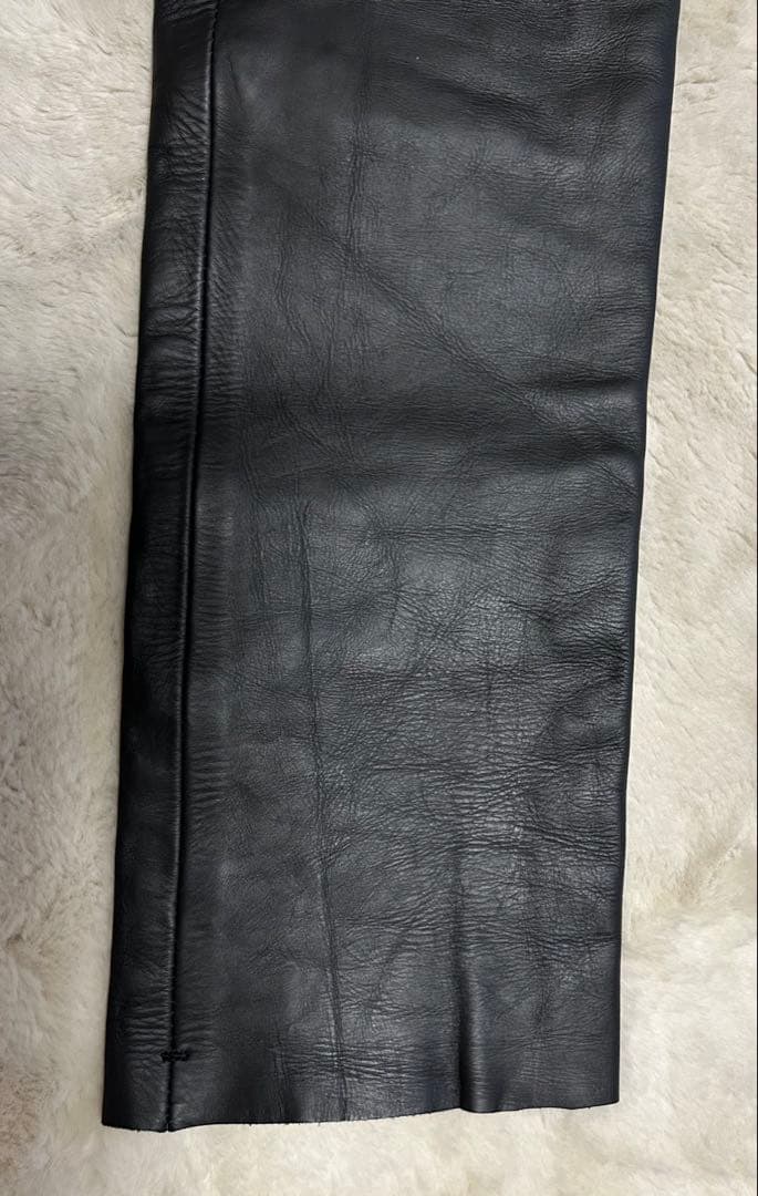 Liugoo leathers/レザー パンツ/size2/黒/牛革