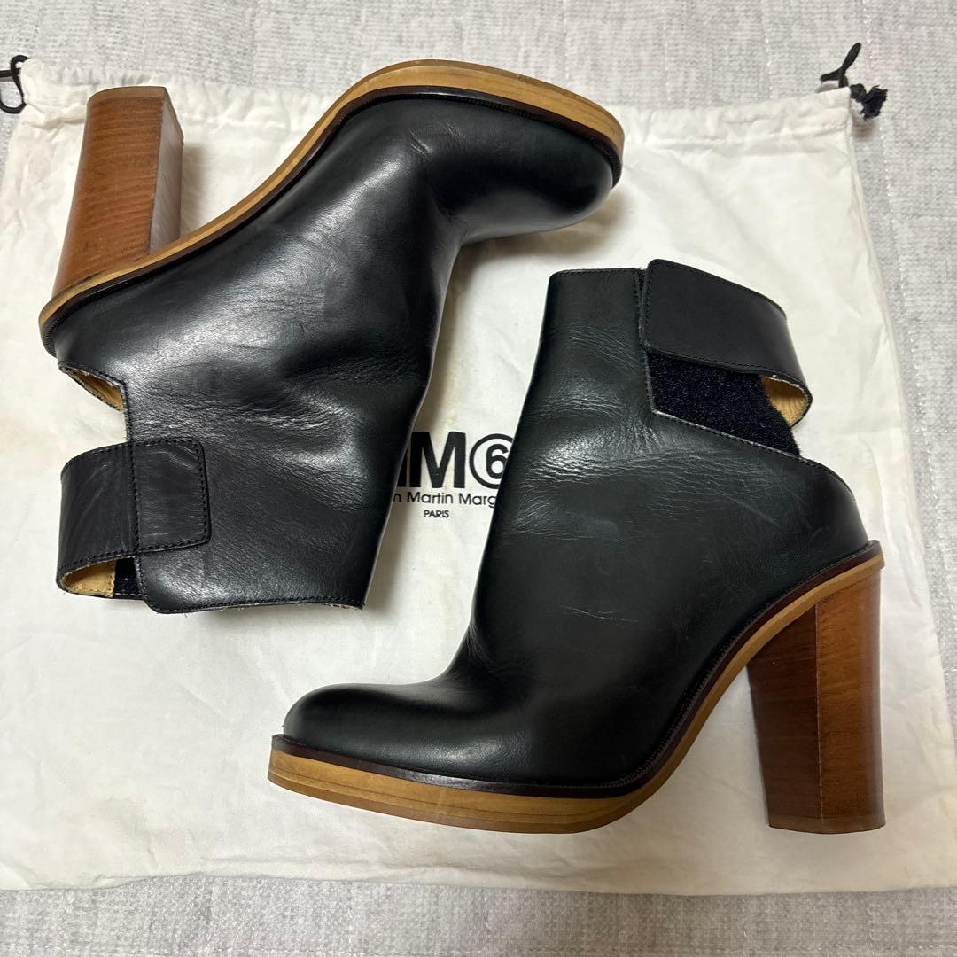 MM6 Maison Margiela レザー　アンクルブーツ　ブラック　36
