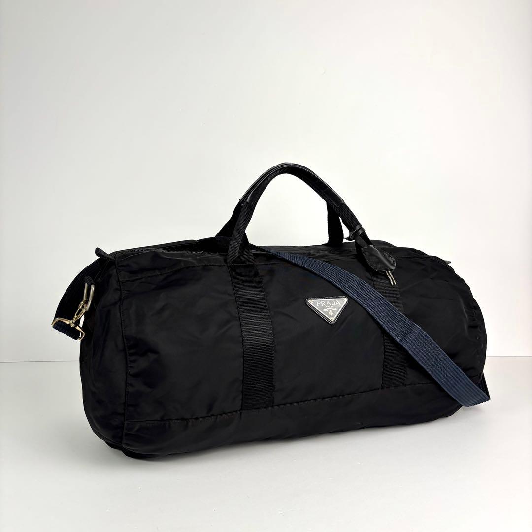 美品 PRADA プラダ 2way ボストンバッグ テスートナイロン レザー