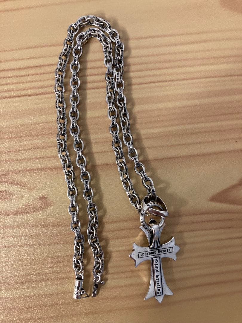 クロスネックレス ペーパーチェーン シルバー925刻印 レデイース メンズ