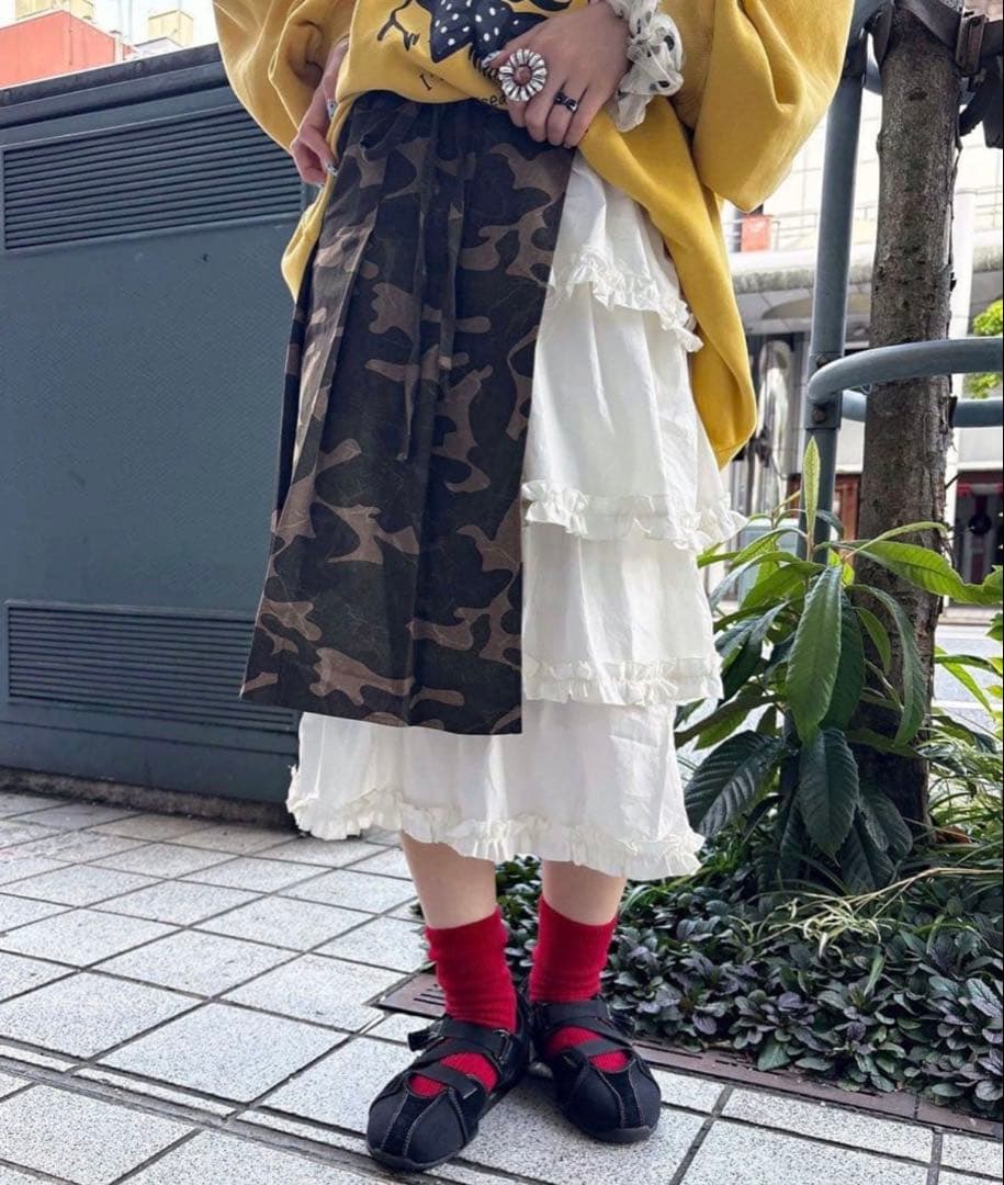 CIAOPANIC まるおさん企画 レース切替迷彩巻きスカート