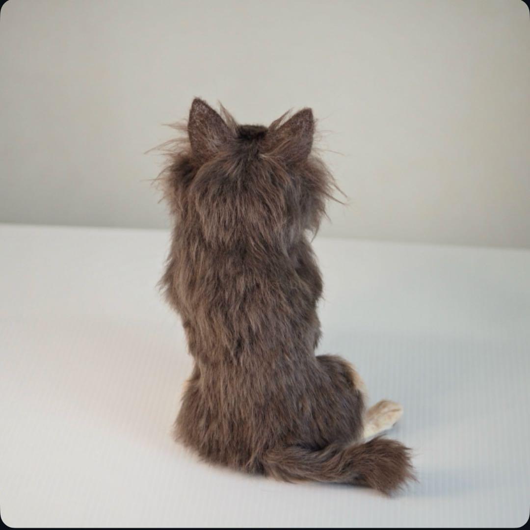 羊毛フェルト　チョコタンチワワ　やる気ないお座りポーズ　犬　チワワ　一点物