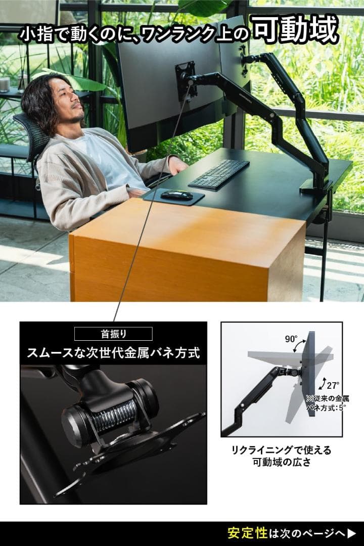 最高級操作感 SHOPPINGALL デュアルモニターアーム 17〜34インチ用