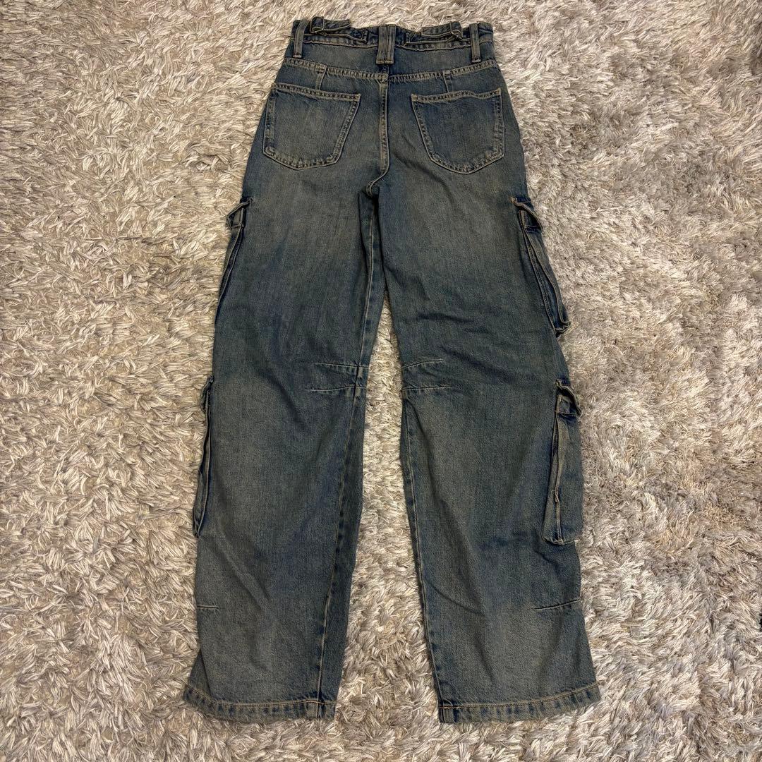 00s ZARA ミッドライズ カーゴ デニムパンツ ヴィンテージ y2k