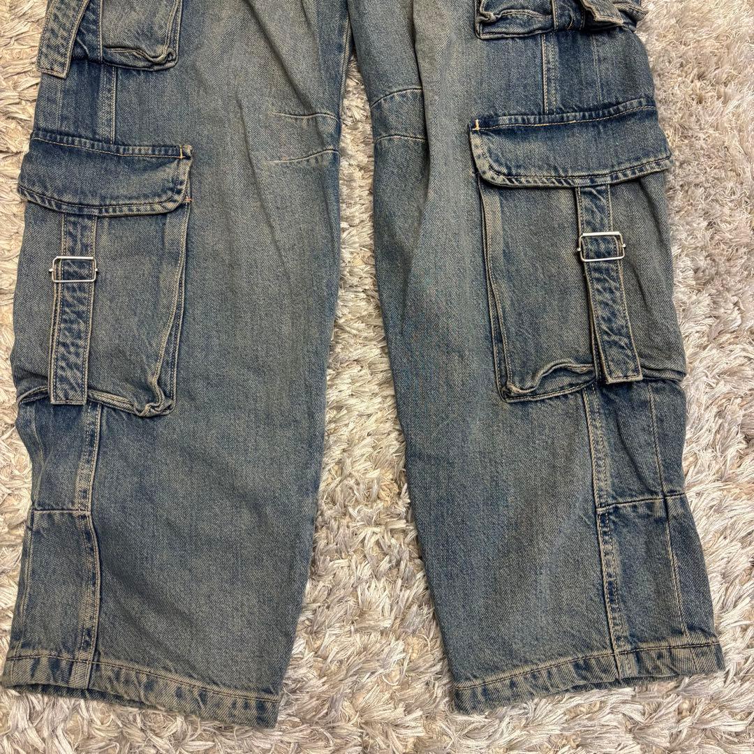 00s ZARA ミッドライズ カーゴ デニムパンツ ヴィンテージ y2k