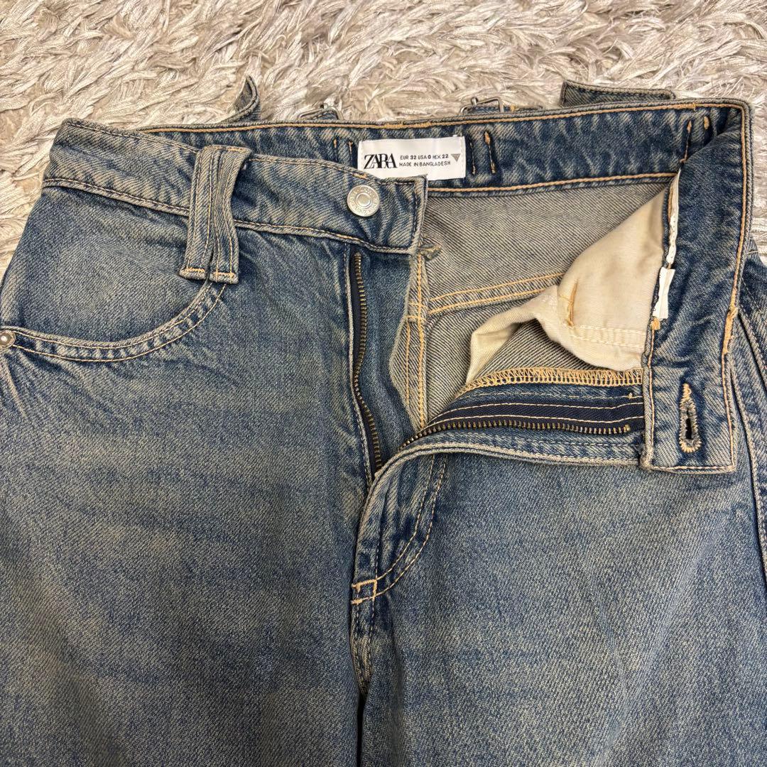 00s ZARA ミッドライズ カーゴ デニムパンツ ヴィンテージ y2k