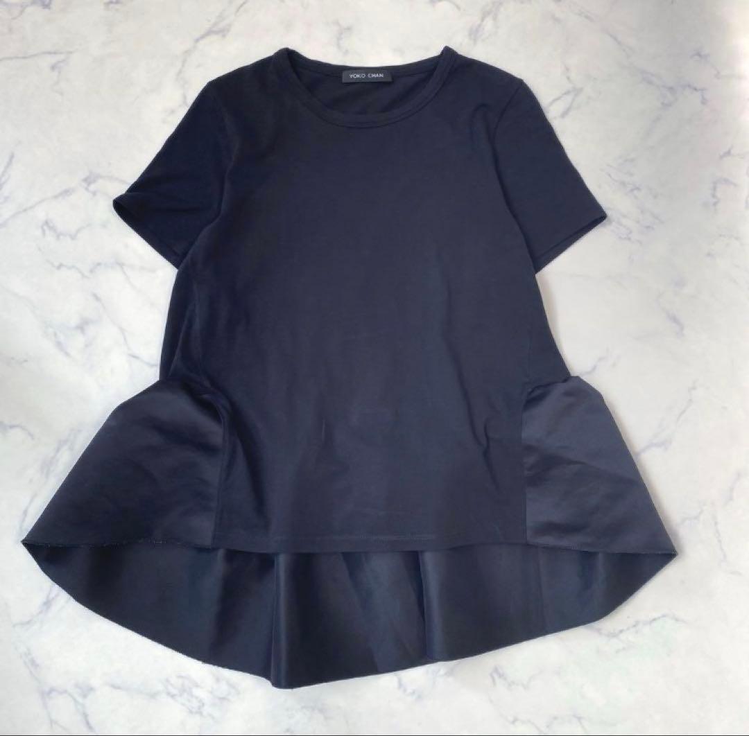 YOKO CHANヨーコチャン　ペプラムギャザーカットソーバックフリル　Tシャツ